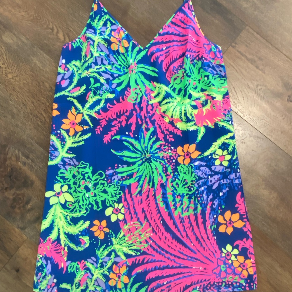 Lilly Pulitzer Vibrant Pink and Blue Patterned Top